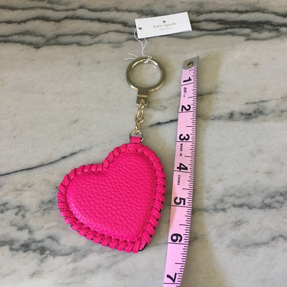 NWT 💗Kate Spade ♠️ Hot Pink WhipStitch Keychain - Picture 3 of 4